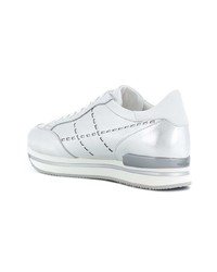 silberne Leder niedrige Sneakers von Hogan