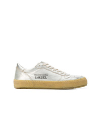 silberne Leder niedrige Sneakers von Philippe Model