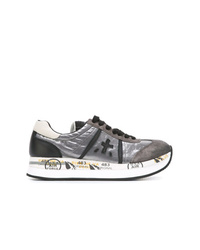 silberne Leder niedrige Sneakers von Premiata