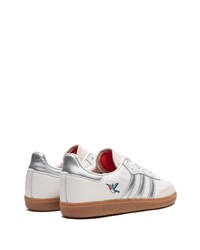 silberne Leder niedrige Sneakers von adidas