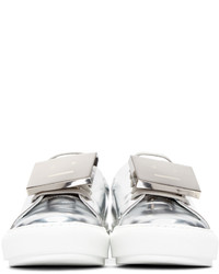 silberne Leder niedrige Sneakers von Acne Studios
