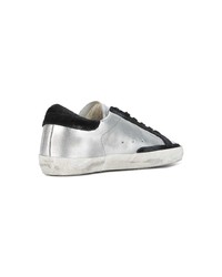 silberne Leder niedrige Sneakers von Golden Goose Deluxe Brand