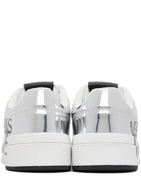 silberne Leder niedrige Sneakers von VERSACE JEANS COUTURE