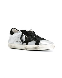 silberne Leder niedrige Sneakers von Golden Goose Deluxe Brand