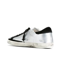 silberne Leder niedrige Sneakers von Golden Goose Deluxe Brand