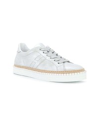 silberne Leder niedrige Sneakers von Hogan