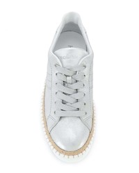 silberne Leder niedrige Sneakers von Hogan