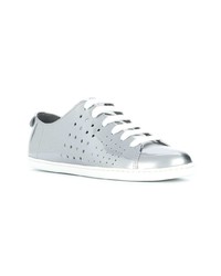 silberne Leder niedrige Sneakers von Camper