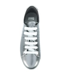 silberne Leder niedrige Sneakers von Camper