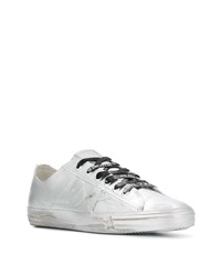 silberne Leder niedrige Sneakers von Golden Goose