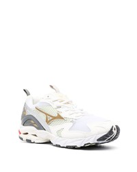 silberne Leder niedrige Sneakers von Mizuno