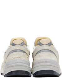 silberne Leder niedrige Sneakers von Golden Goose