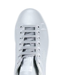 silberne Leder niedrige Sneakers von adidas