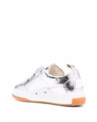 silberne Leder niedrige Sneakers von Golden Goose