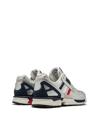 silberne Leder niedrige Sneakers von adidas