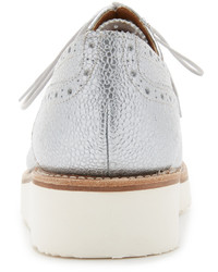 silberne Leder Oxford Schuhe von Grenson