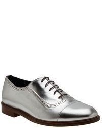 silberne Leder Oxford Schuhe von Lulu