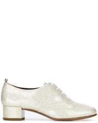 silberne Leder Oxford Schuhe von Marc Jacobs