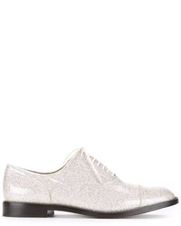 silberne Leder Oxford Schuhe von Marc Jacobs