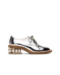 silberne Leder Oxford Schuhe von Nicholas Kirkwood
