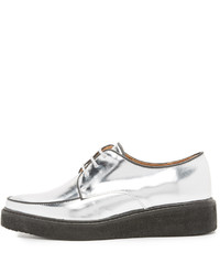 silberne Leder Oxford Schuhe von Swear