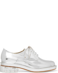 silberne Leder Oxford Schuhe von Simone Rocha