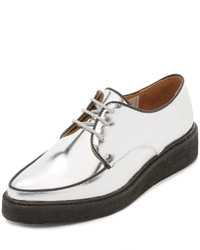 silberne Leder Oxford Schuhe von Swear