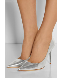 silberne Leder Pumps von Jimmy Choo