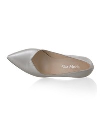 silberne Leder Pumps von Alba Moda