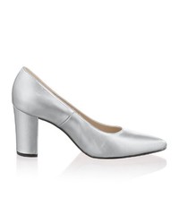 silberne Leder Pumps von Alba Moda