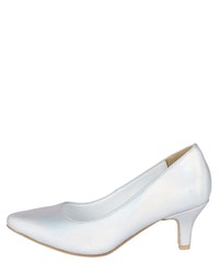 silberne Leder Pumps von Andrea Conti