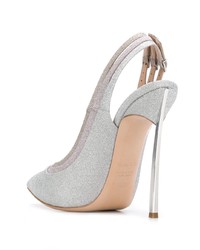 silberne Leder Pumps von Casadei