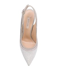 silberne Leder Pumps von Casadei