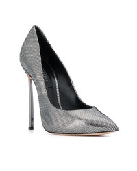 silberne Leder Pumps von Casadei