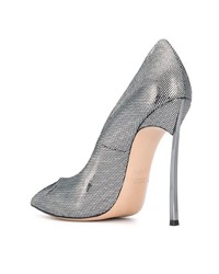 silberne Leder Pumps von Casadei