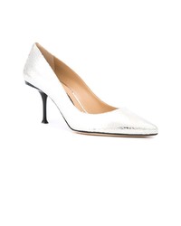 silberne Leder Pumps von Sergio Rossi