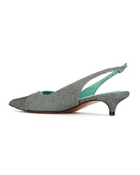 silberne Leder Pumps von Blue Bird Shoes