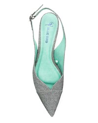 silberne Leder Pumps von Blue Bird Shoes