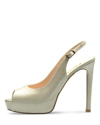 silberne Leder Pumps von Evita