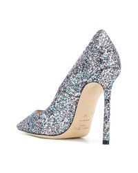 silberne Leder Pumps von Jimmy Choo