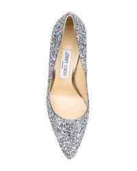 silberne Leder Pumps von Jimmy Choo