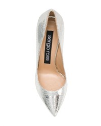 silberne Leder Pumps von Sergio Rossi