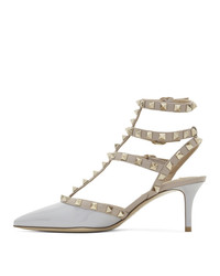 silberne Leder Pumps von Valentino