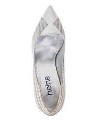 silberne Leder Pumps von Heine