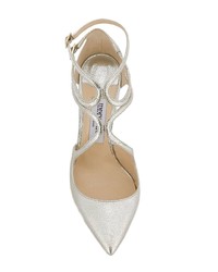 silberne Leder Pumps von Jimmy Choo