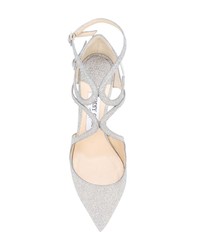 silberne Leder Pumps von Jimmy Choo