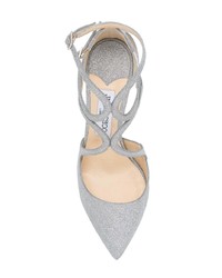 silberne Leder Pumps von Jimmy Choo