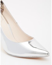 silberne Leder Pumps von Ted Baker