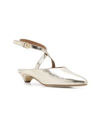 silberne Leder Pumps von Laurence Dacade