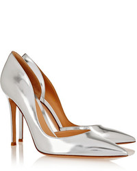 silberne Leder Pumps von Gianvito Rossi